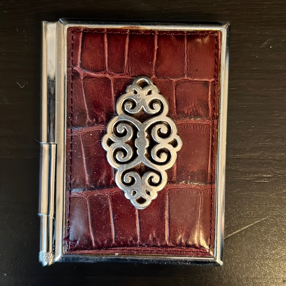 Brighton Leather Notebook Mirror with Pen